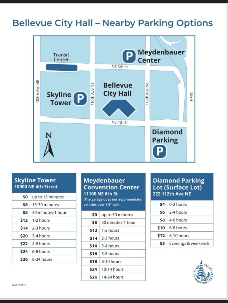 Parking options at the Meydenbauer Center.